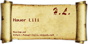 Hauer Lili névjegykártya